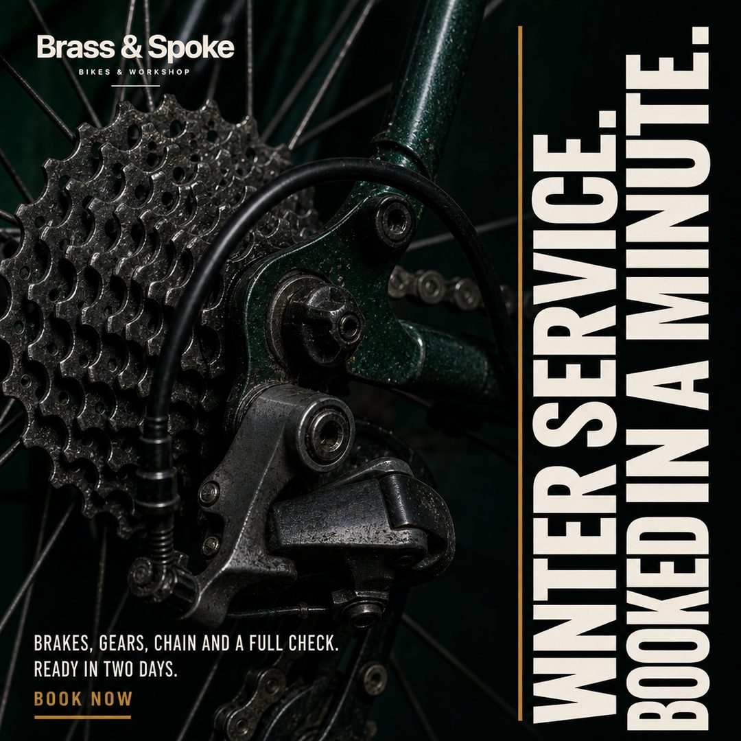 Bike shop ad: Winter service, booked in a minute.