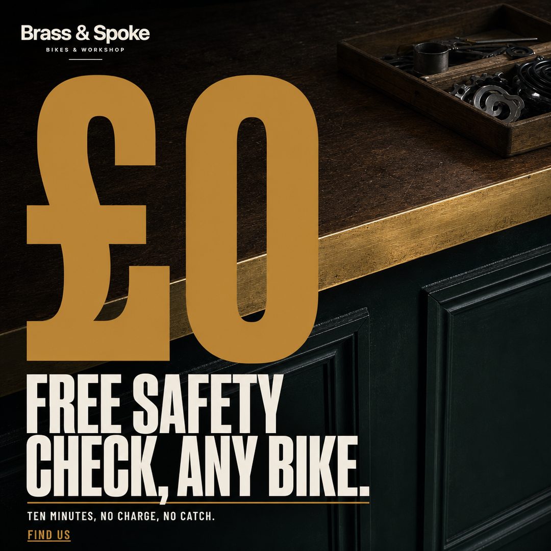 Bike shop ad: Free safety check, any bike.
